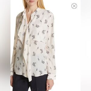 Club Monaco Ferttee Long Sleeve Floral Blouse XS NWOT